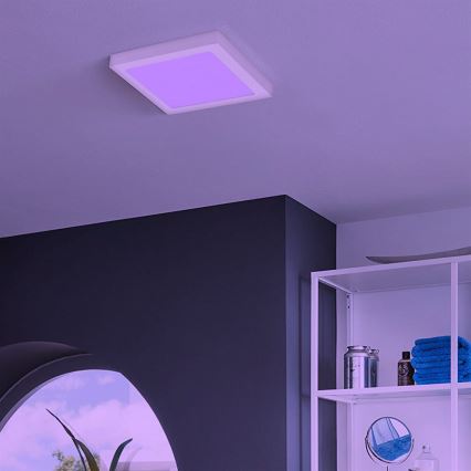 Eglo 33316 - Plafonnier LED RGBW dimmable FUEVA-C LED/15,6W/230V 2700-6500K 22,5 x 22,5 cm blanc