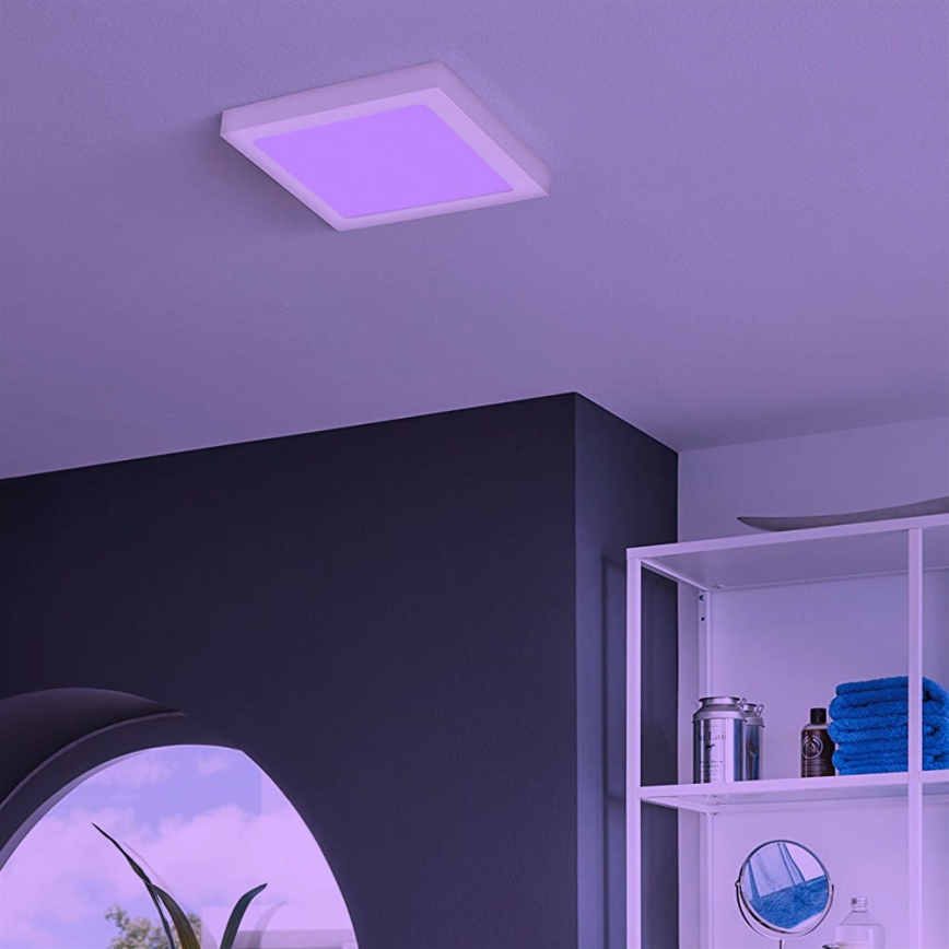 Eglo 33316 - Plafonnier LED RGBW dimmable FUEVA-C LED/15,6W/230V 2700-6500K 22,5 x 22,5 cm blanc