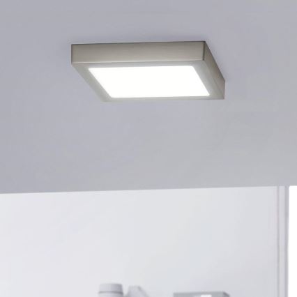 Eglo 33319 - Plafoniera LED RGBW dimmerabile FUEVA-C LED/15,6W/230V 2700-6500K 22,5x22,5 cm cromo opaco