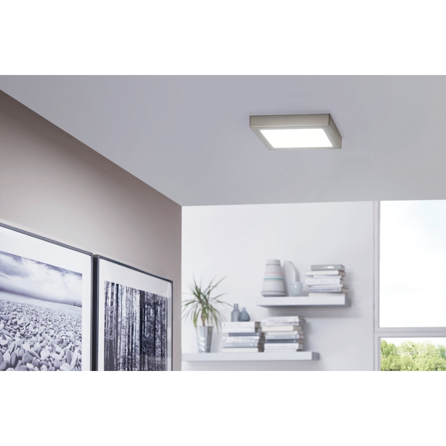 Eglo 33319 - Plafonnier LED RGBW dimmable FUEVA-C LED/15,6W/230V 2700-6500K 22,5x22,5 cm chrome mat
