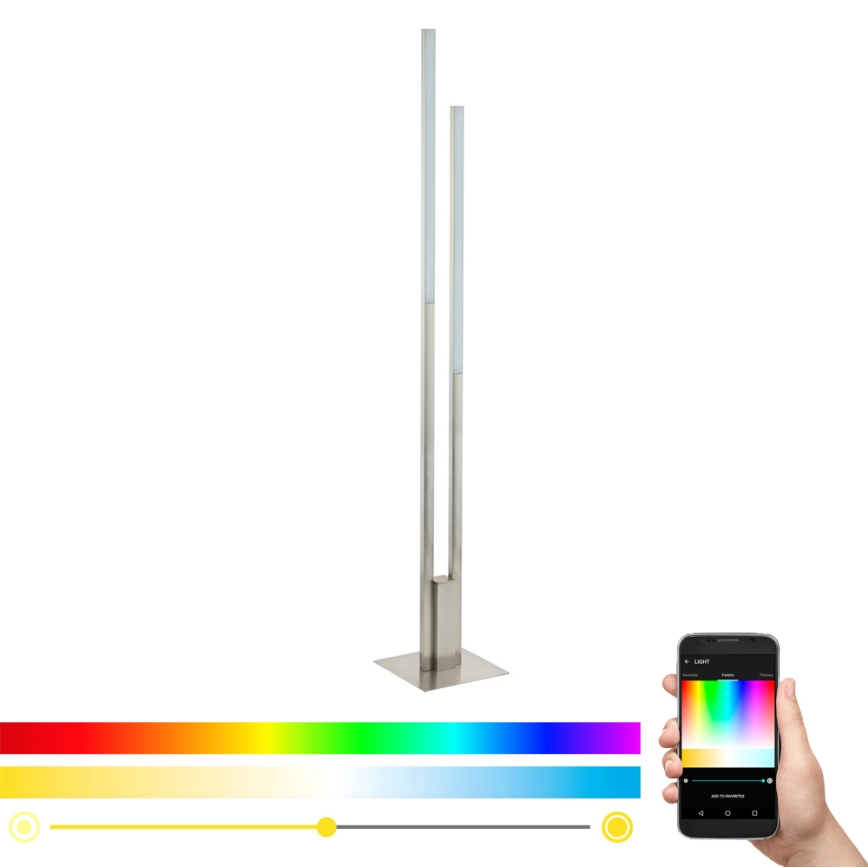 Eglo 33323 - Lampadaire RGBW à intensité variable FRAIOLI-C 2xLED/17W/230V 2700-6500K chrome mat