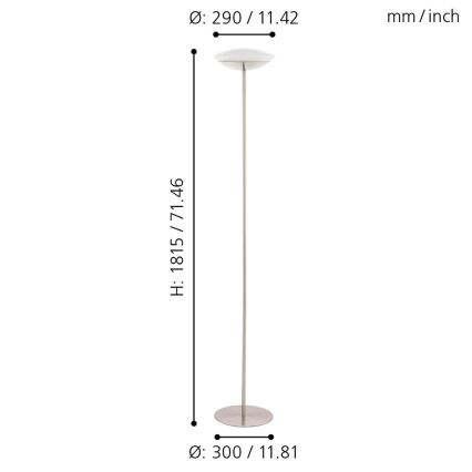 Eglo 33325 - Lampada da terra dimmerabile LED RGBW FRATTINA-C 1xLED/18W/230V cromo opaco