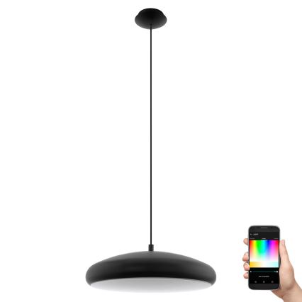 Eglo 33328 - LED RGBW Lampadario dimmerabile a sospensione con filo RIODEVA-C LED/27W/230V 2700-6500K nero