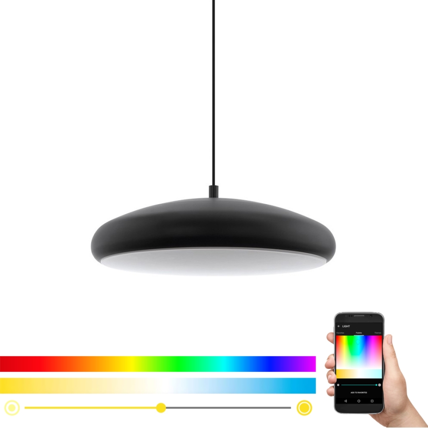 Eglo 33328 - LED RGBW Lampadario dimmerabile a sospensione con filo RIODEVA-C LED/27W/230V 2700-6500K nero