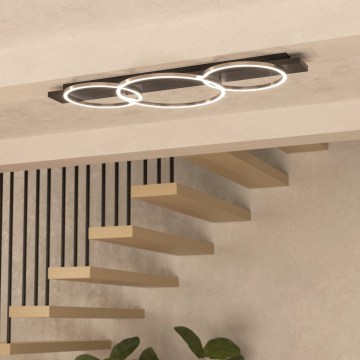 Eglo 33488 - Plafonnier LED BOYAL 2xLED/12W/230V + LED/12W noir