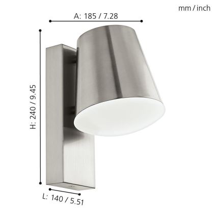 Eglo 33562 - LED Applique da esterno dimmerabile CALDIERO-C 1xE27/9W/230V IP44