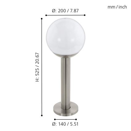 Eglo 33565 - Lampada LED dimmerabile da esterno NISIA-C 1xE27/9W/230V 525 mm IP44
