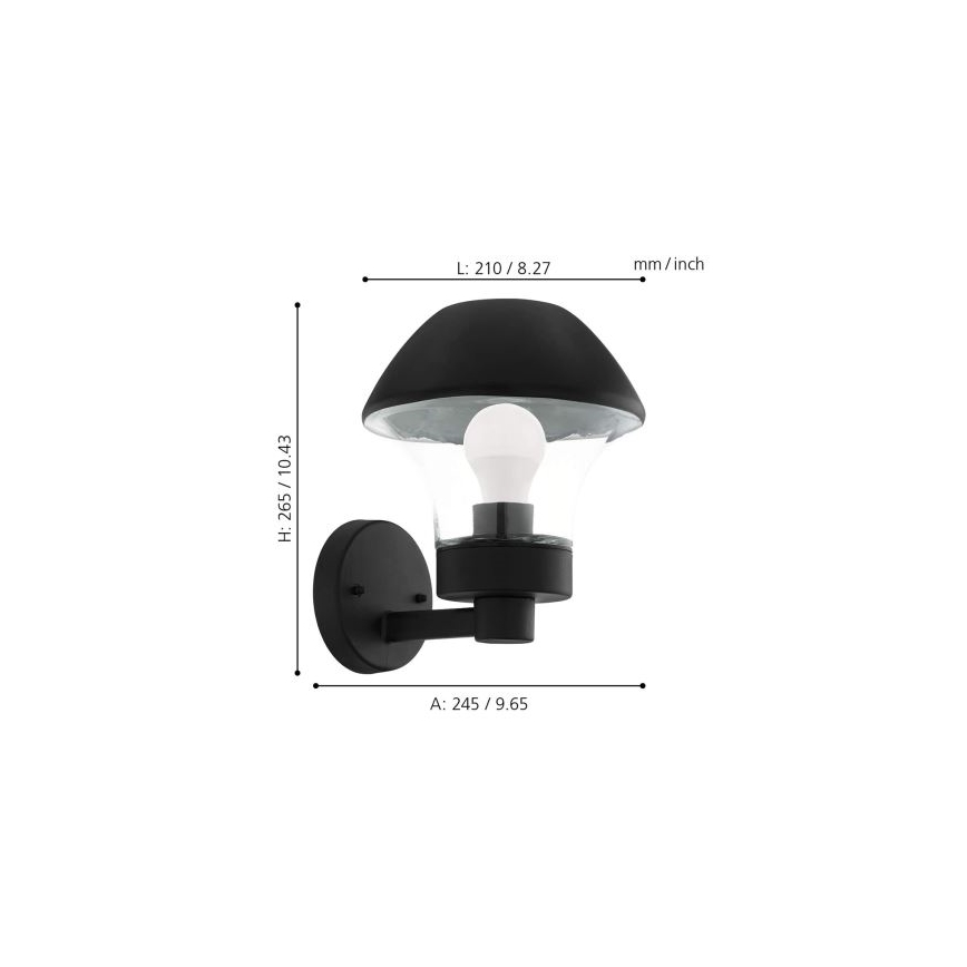 Eglo 33567 - Applique murale d'extérieur LED dimmable VERLUCCA-C 1xE27/9W/230V IP44