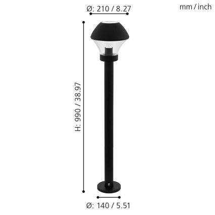 Eglo 33568 - Lampe LED d'extérieur dimmable VERLUCCA-C 1xE27/9W/230V IP44