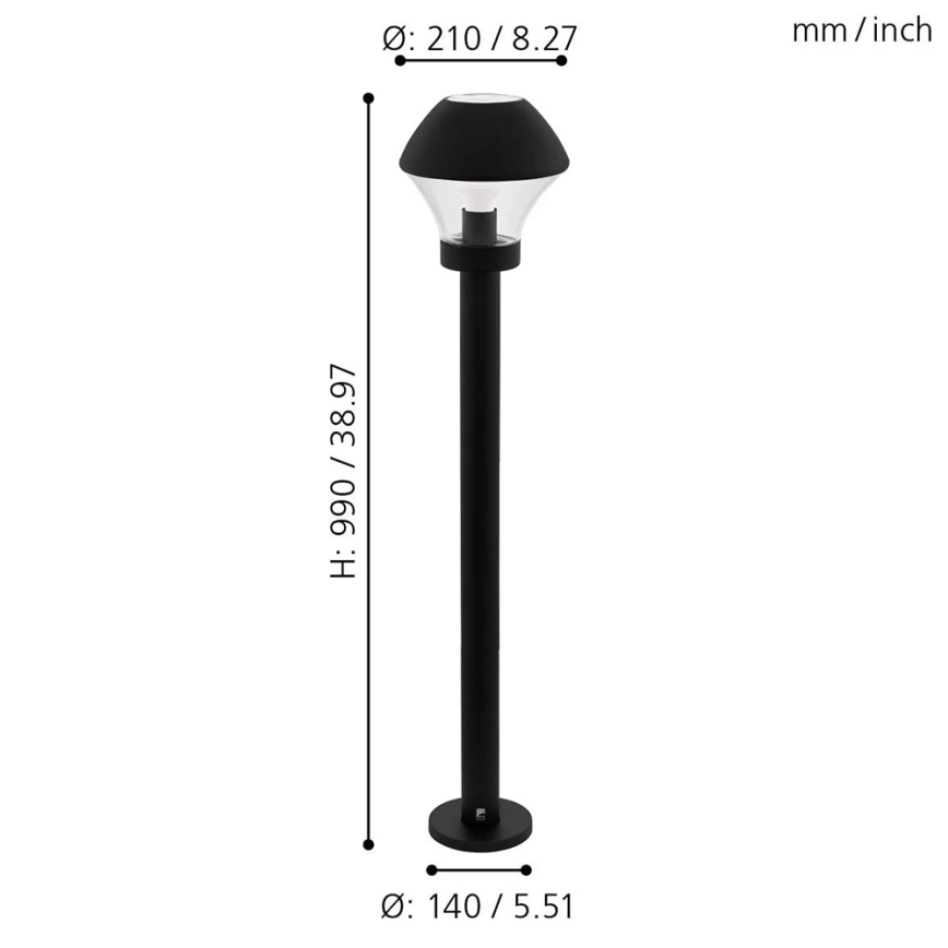 Eglo 33568 - Lampe LED d'extérieur dimmable VERLUCCA-C 1xE27/9W/230V IP44