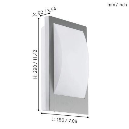 Eglo 33569 - Applique da esterno a LED VERRES-C LED/9W/230V IP44 cromo opaco