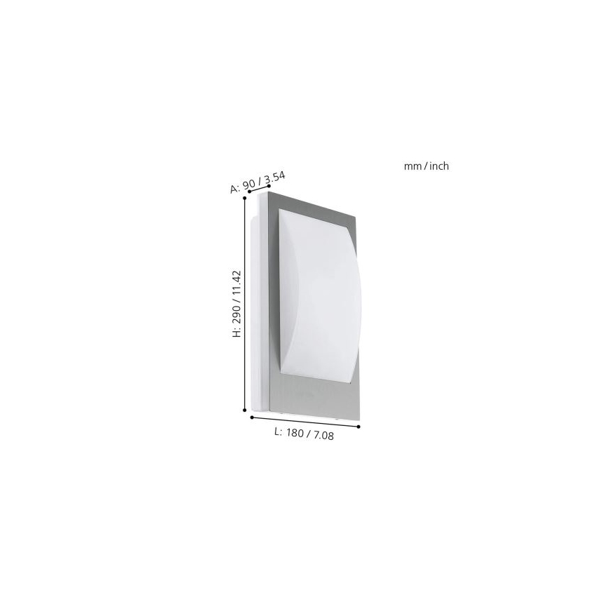 Eglo 33569 - Applique murale LED d'extérieur VERRES-C 1xE27/9W/230V IP44 chrome mat