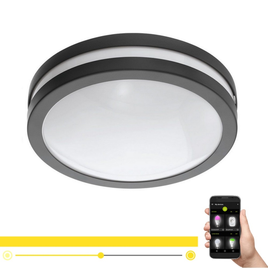 Eglo 33571 - LED-dimmbare Badezimmer-Deckenleuchte LOCANA-C LED/14W/230V IP44 anthrazit