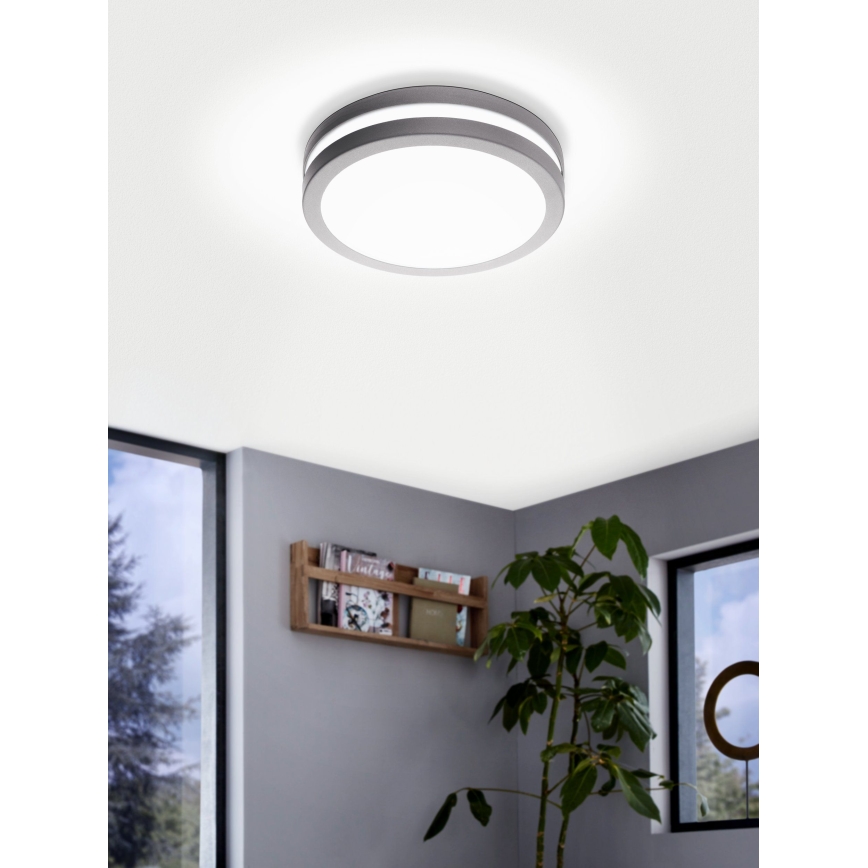Eglo 33572 - plafonnier LED dimmable pour salle de bains LOCANA-C LED/14W/230V IP44 argenté
