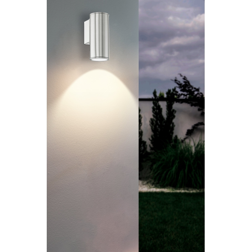 Eglo 33581 - LED RGBW Applique da esterno dimmerabile RIGA 1xGU10/5W/230V 2700-6500K IP44 cromo opaco