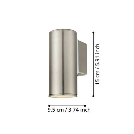 Eglo 33581 - LED RGBW Applique da esterno dimmerabile RIGA 1xGU10/5W/230V 2700-6500K IP44 cromo opaco