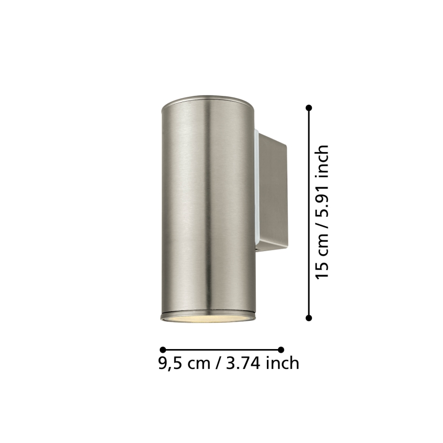 Eglo 33581 - Applique murale d'extérieur LED RGBW dimmable RIGA 1xGU10/5W/230V 2700-6500K IP44 chrome mat