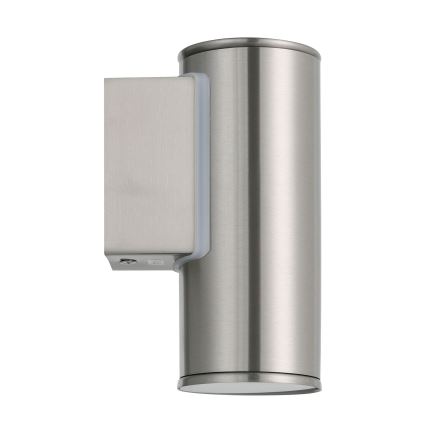Eglo 33581 - LED RGBW dimmbare Außenwandleuchte RIGA 1xGU10/5W/230V 2700-6500K IP44 mattchrom