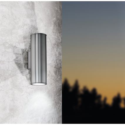 Eglo 33582 - Dimmbare LED-RGBW-Wandbeleuchtung für den Außenbereich RIGA 2xGU10/5W/230V IP44