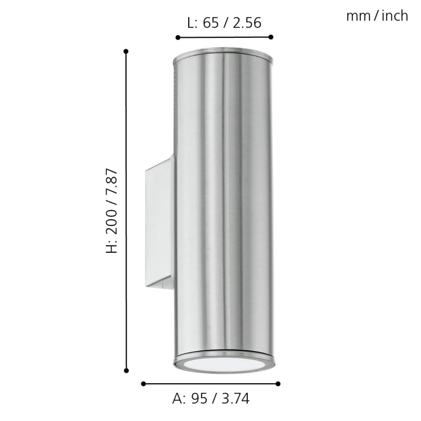 Eglo 33582 - LED RGBW Dimmerabile per esterni wall illuminazione RIGA 2xGU10/5W/230V IP44