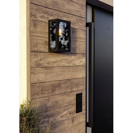 Eglo - Außenwandleuchte 1xE27/60W/230V IP44 schwarz/rauchfarben