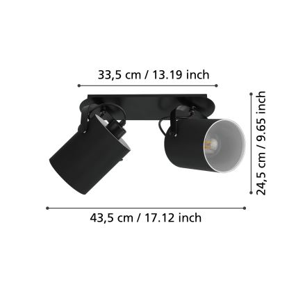 Eglo 33646 - Spotleuchte VILLABATE 2xE27/10W/230V