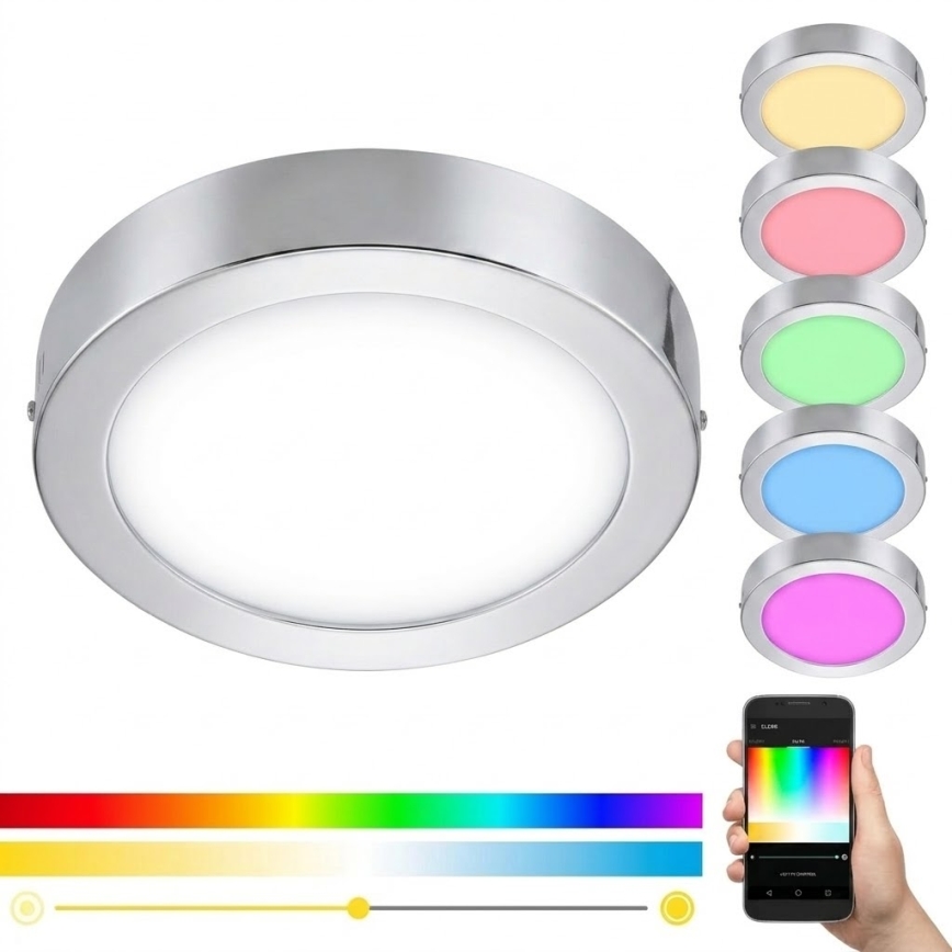 Eglo 33667 - LED RGBW Plafoniera dimmerabile da bagno FUEVA-C LED21W/230V diametro 30 cm IP44