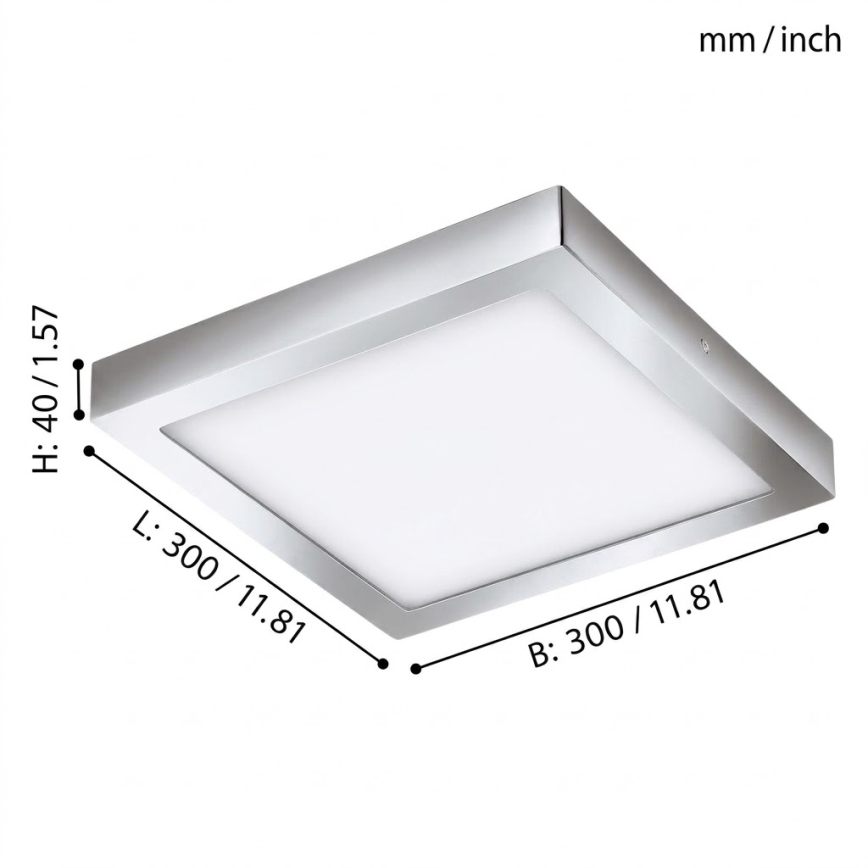 Eglo 33668-LED RGBW Dimmbare Badleuchte FUEVA-C 21W/230V 2700-6500K 30x30cm IP44
