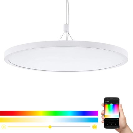 Eglo 33676 - CERIGNOLA-C LED RGBW Pendelleuchte dimmbar, 32 W, 230 V, 2700–6500 K, Weiß, mit Fernbedienung