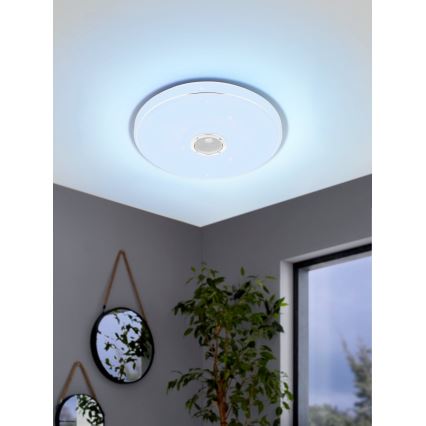 Eglo - LED RGBW Plafoniera dimmerabile da bagno con altoparlante LED/19W/230V 3000-6500K IP44 diametro 39 cm bianco + telecomando