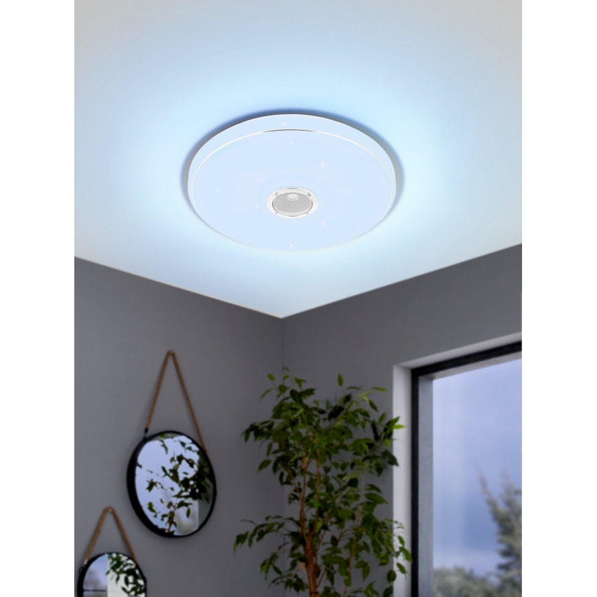 Eglo - LED RGBW Plafoniera dimmerabile da bagno con altoparlante LED/19W/230V 3000-6500K IP44 diametro 39 cm bianco + telecomando