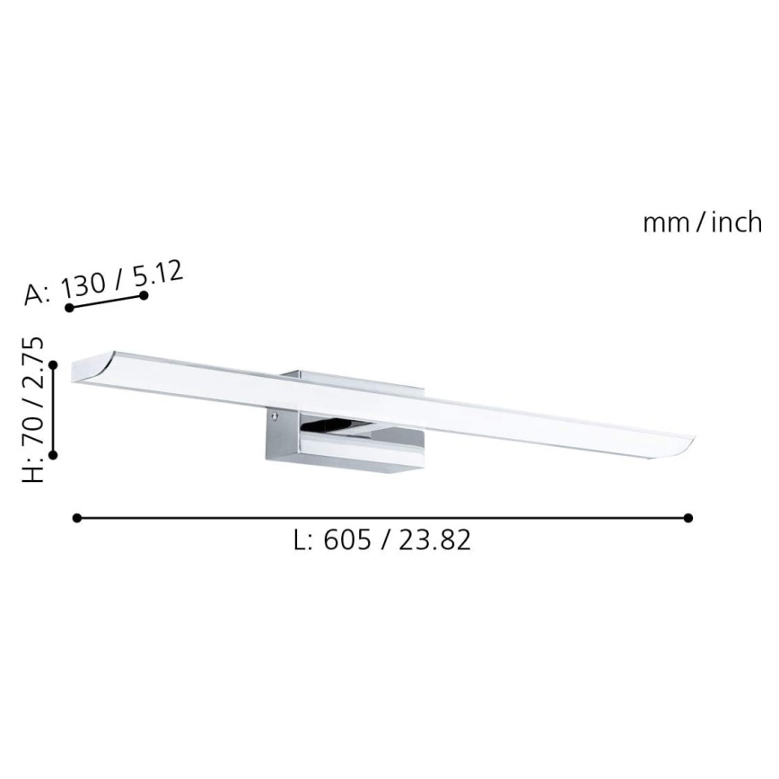 Eglo 33767 - Dimmbare LED-RGBW-Badezimmerspiegelbeleuchtung TABIANO-C LED/15,6W/230V 2700-6500K 60,5 cm IP44 + Fernbedienung