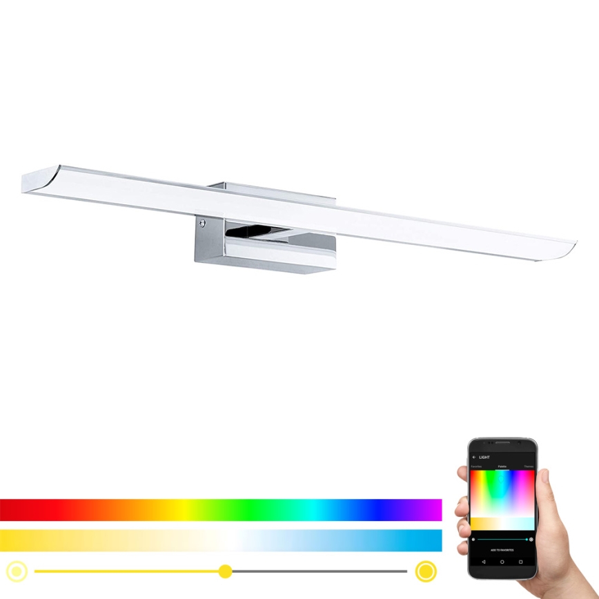 Eglo 33767 - Illuminazione a LED RGBW Dimmerabile per specchio da bagno TABIANO-C LED/15,6W/230V 2700-6500K 60,5 cm IP44 + telecomando