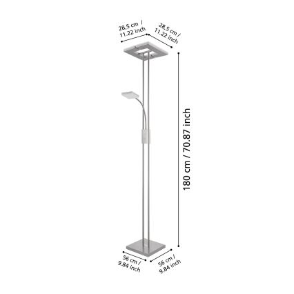 Eglo 33817 - LED Dimmerabile touch lampada con piedistallo SOLANO LED/30W/230V + LED/4W