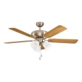 Eglo 35077 - Deckenventilator LAS PALMAS 3xE27/40W/230V mattchrom/braun