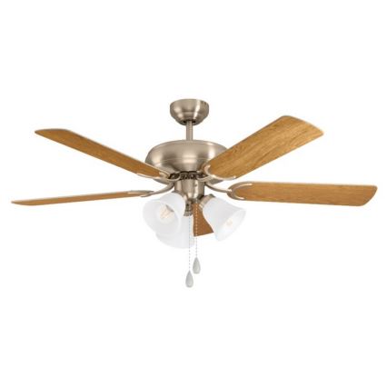 Eglo 35077 - Deckenventilator LAS PALMAS 3xE27/40W/230V mattchrom/braun
