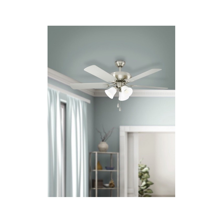 Eglo 35077 - Deckenventilator LAS PALMAS 3xE27/40W/230V mattchrom/braun