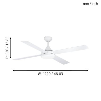 Eglo - LED-Deckenventilator LED/20W/230V 3000/4000/5000K + Fernbedienung weiß