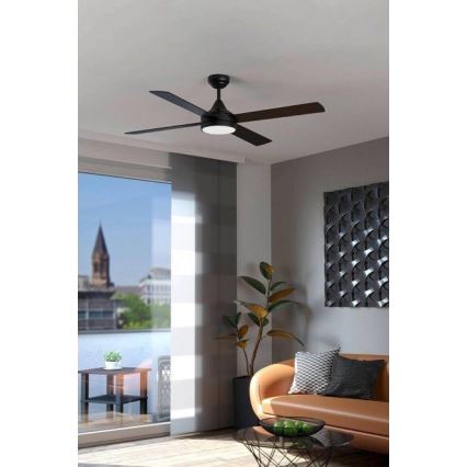 Eglo - Ventilatore da soffitto LED dimmerabile LED/20W/230V + TC nero