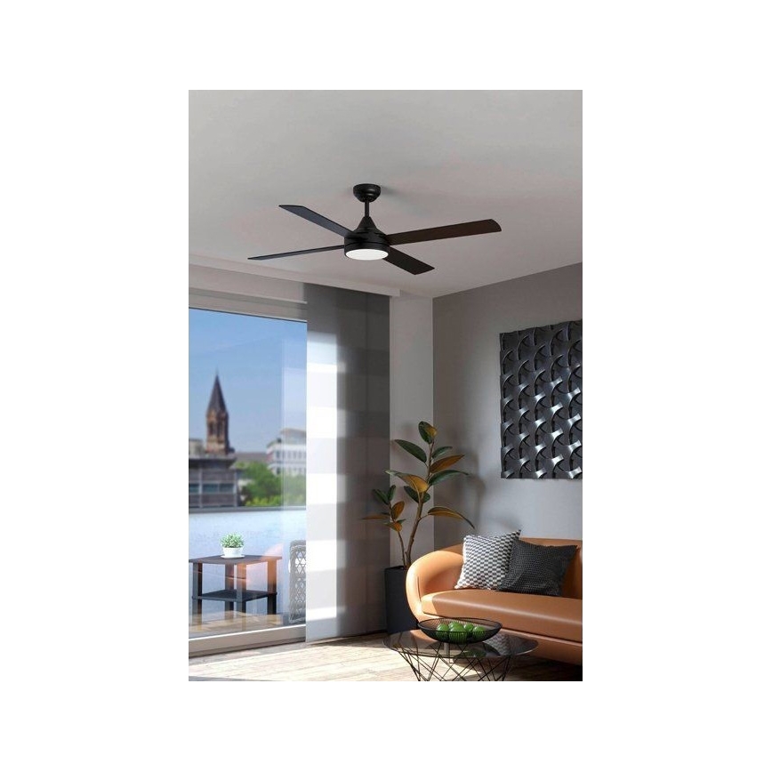 Eglo - Ventilatore da soffitto LED dimmerabile LED/20W/230V + TC nero