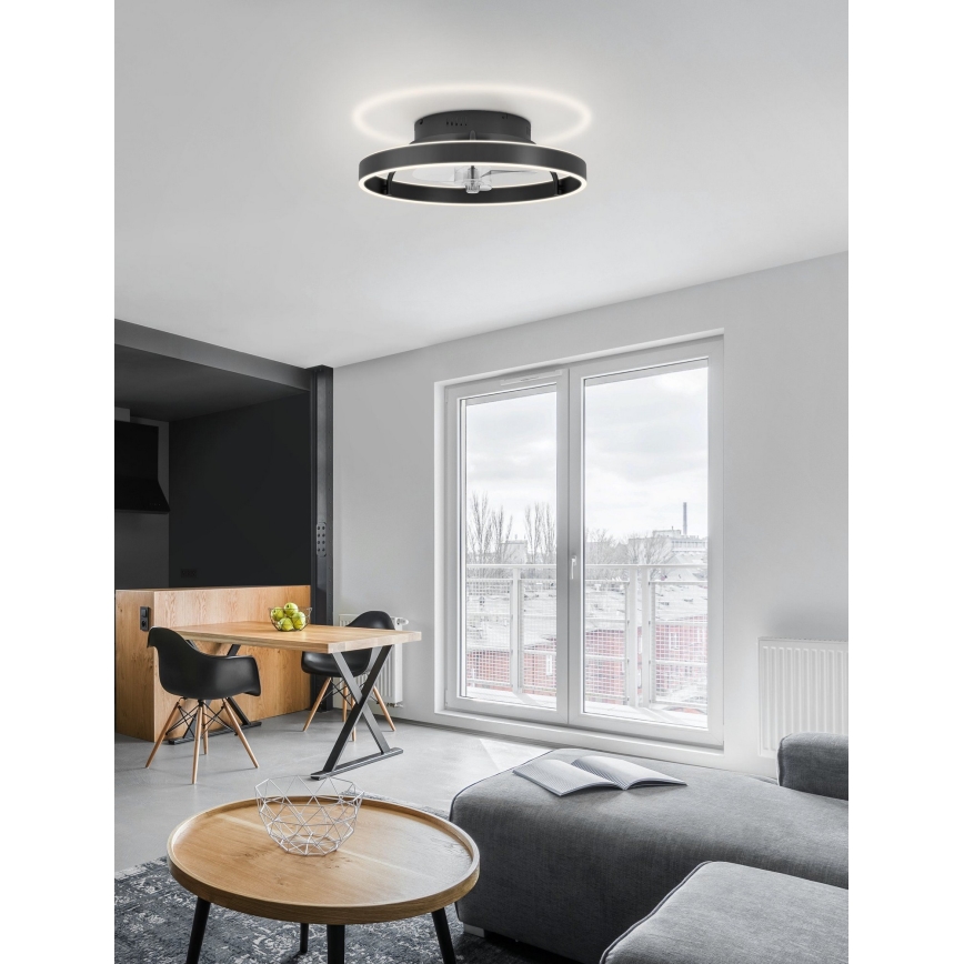 Eglo - LED dimmbarer Deckenventilator LED/35,6W/230V schwarz + Fernbedienung