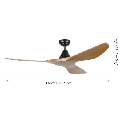 Eglo - Ventilatore da soffitto Ø 132 cm marrone + telecomando