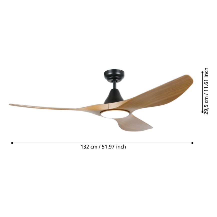 Eglo - LED-Deckenventilator LED/19W/230V 3000/4000/5000K Ø 132 cm braun + Fernbedienung