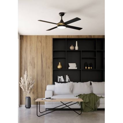 Eglo - Ventilatore da soffitto LED/19W/230V 3000/4000/5000K diam. 122 cm nero + telecomando