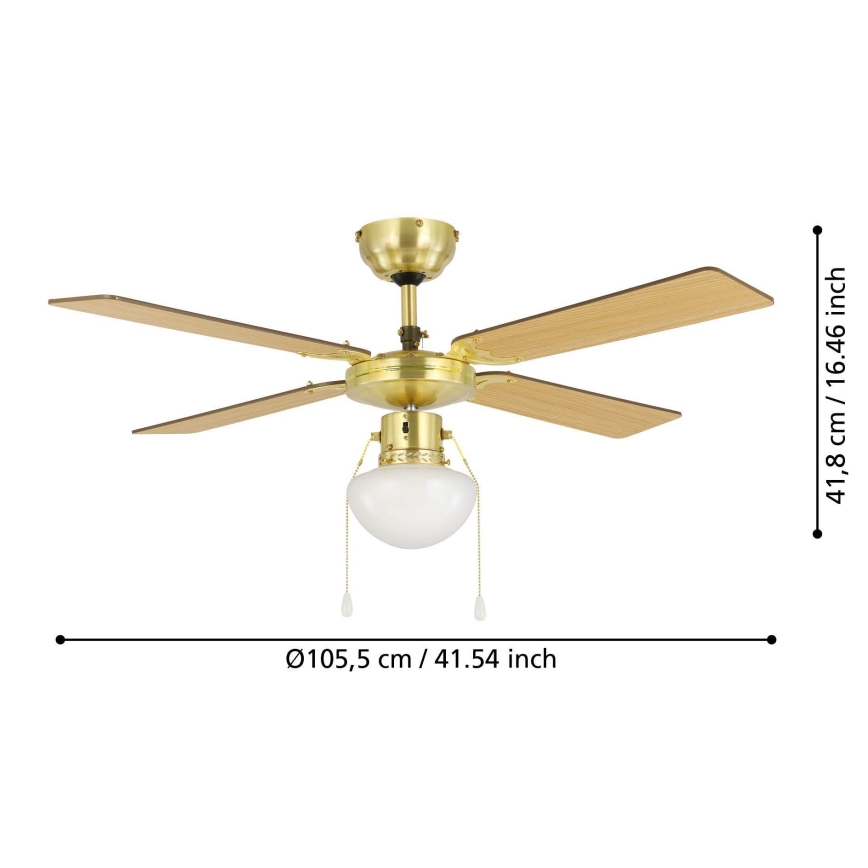 Eglo - Deckenventilator 1xE27/60W/230V golden