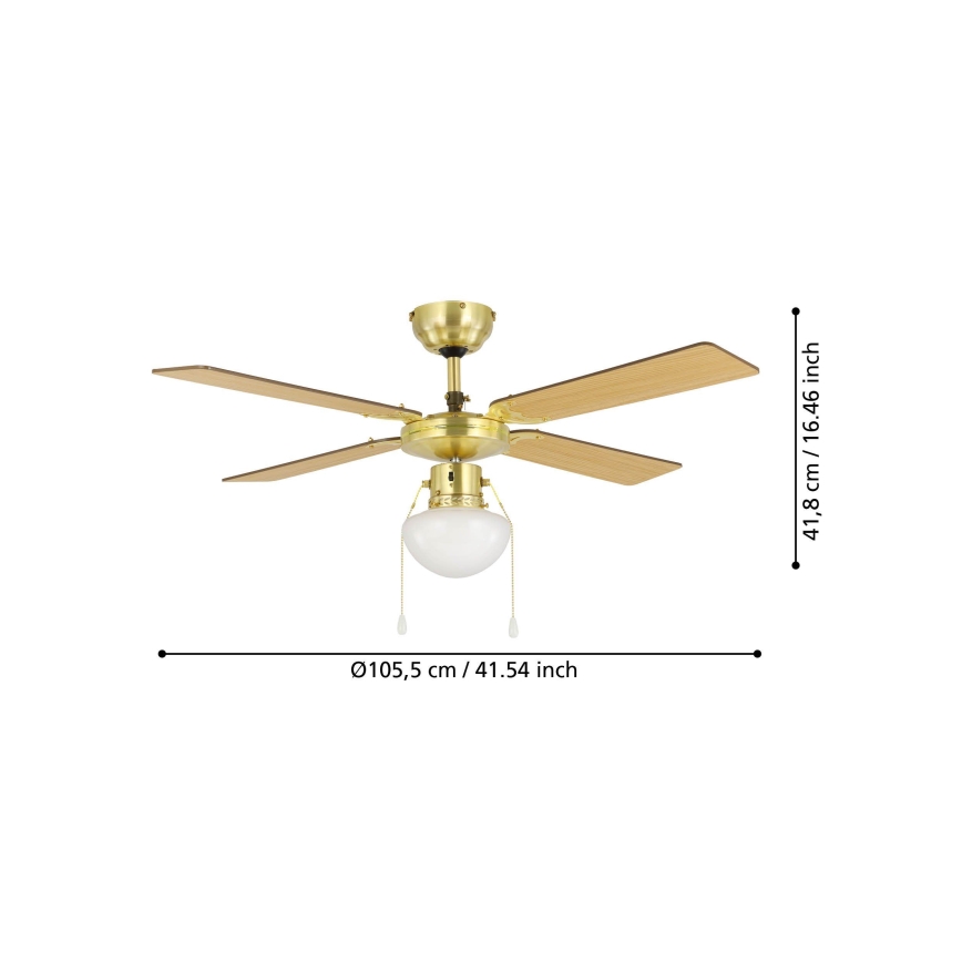 Eglo - Deckenventilator 1xE27/60W/230V golden