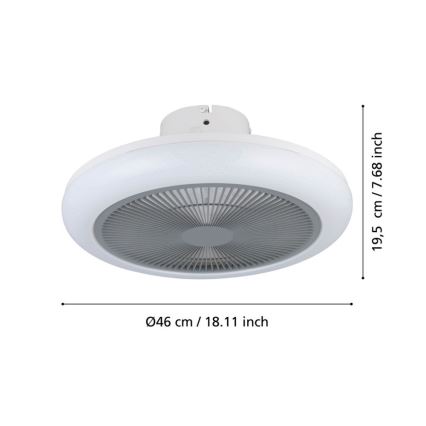 Eglo - Ventilateur de plafond à intensité variable LED/25,5W/230V gris + télécommande