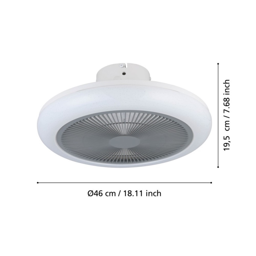 Eglo - Ventilateur de plafond à intensité variable LED/25,5W/230V gris + télécommande