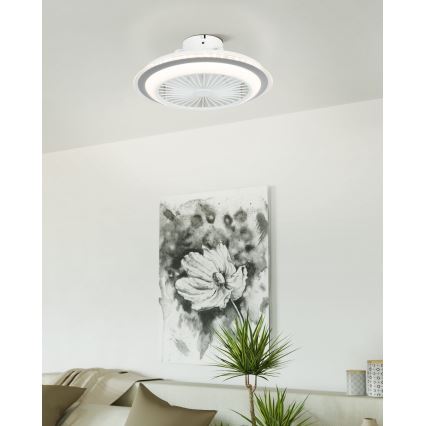 Eglo - Ventilateur de plafond à intensité variable LED/25,5W/230V blanc/gris 2700-6500K + télécommande