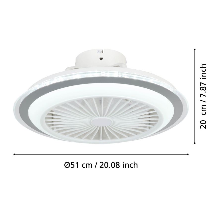 Eglo - Ventilateur de plafond à intensité variable LED/25,5W/230V blanc/gris 2700-6500K + télécommande